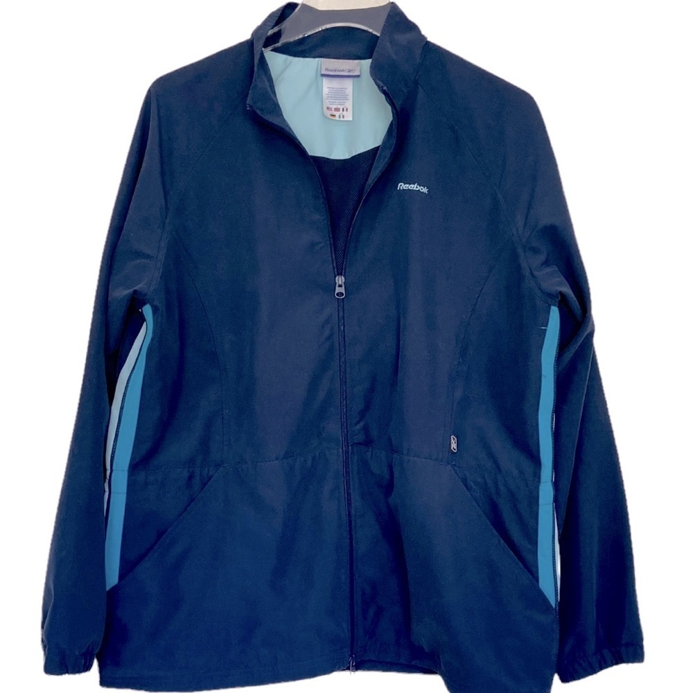 Reebok Unisex Tri-Blue Windbreaker Jacket Size Large.